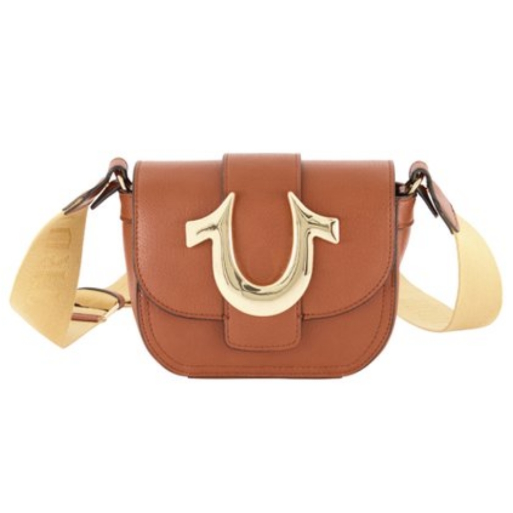 True Religion Cognac Horseshoe Crossbody Bag